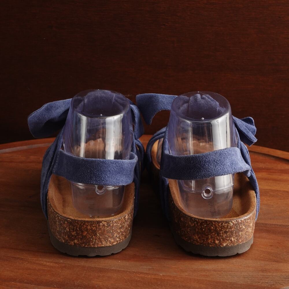 Sundance Sandals Womens SZ EU 41 US 10-10.5 Blue Tigerlily Suede Bow Boho Shoes - Picture 7 of 13
